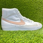 Nike Blazer Mid 77 Vintage Womens Size 10.5 White Pink Athletic Shoes Sneakers