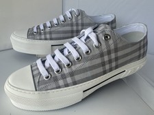New Burberry Men's Jack Check Low-Top Sneakers Size 10 Tennis Shoes Logo