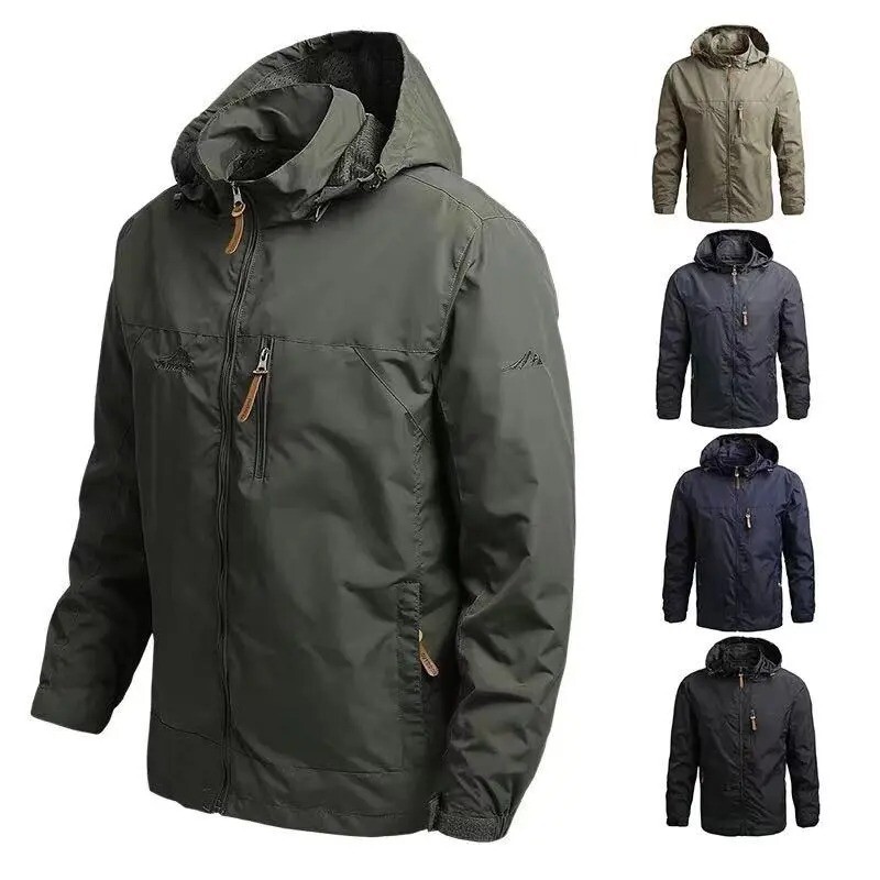 Chaquetas de campo para hombre, cortavientos, abrigo de piloto impermeable.