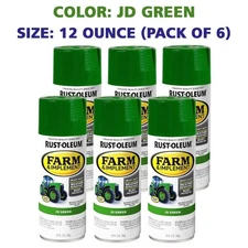 Rust-Oleum 280124-6PK Farm & Implement Spray Paint, 12 oz, JD Green,(Pack of 6)