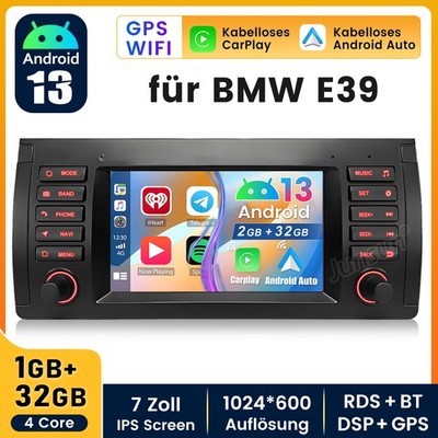 2+32GB 7'' Android 13 Autoradio Apple CarPlay Für BMW 5er E39 M5 GPS Navi WIFI BT