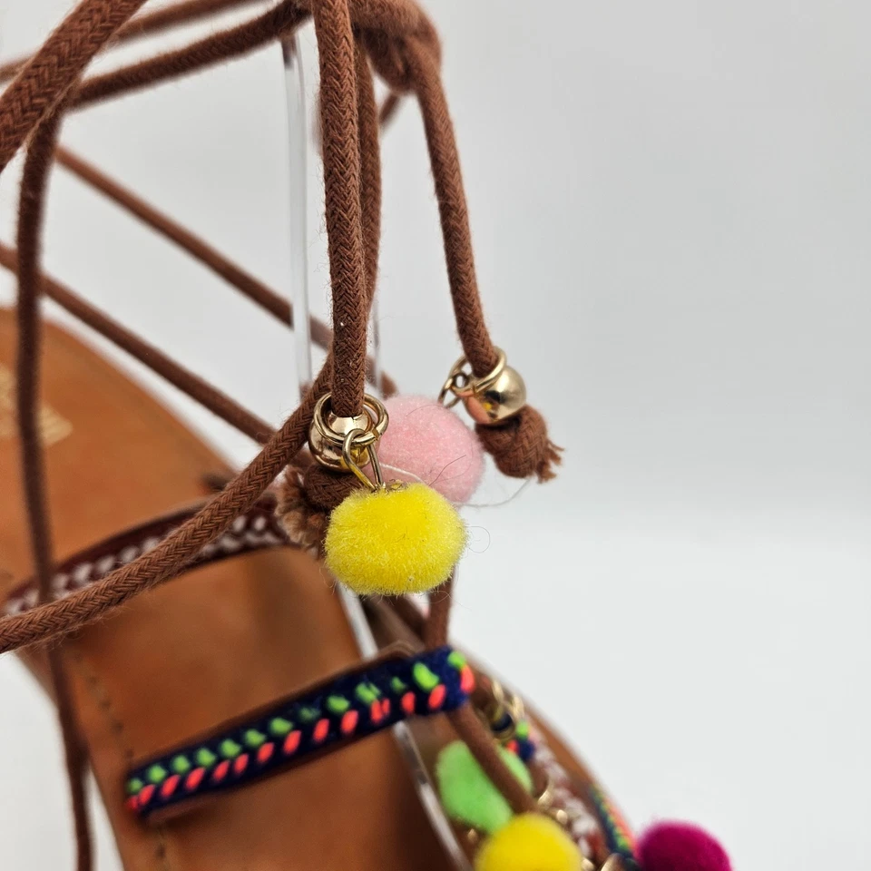 Босоножки женские Mossimo Supply Co размер 7 с ремешками разноцветные с открытым носком на блочном каблуке - Изображение 4 из 4