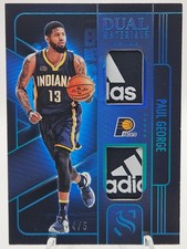 2024-25 Panini Silhouette Paul George Dual Materials Holo Platinum 4/5 #DMA-PGE
