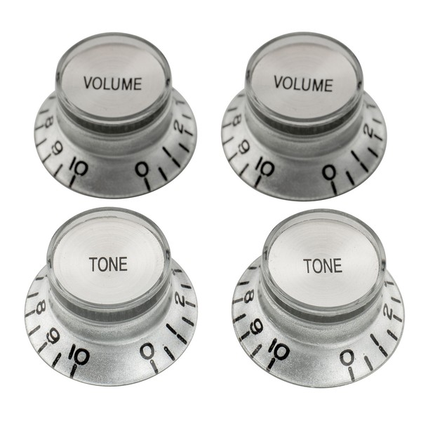 Musiclily Pro Silver Imperial Inch Guitar 2 Volume 2 Tone Knobs For Les Paul Sg-image
