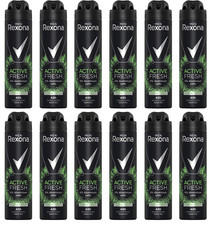 12x Rexona Men Deo Spray Active Fresh,0% Alum...