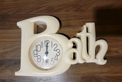 New Haven Quartz Bath Wall Clock Burwood Originals 1983 Cream Ivory USA 80s
