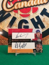 2003 Upper Deck RON HAINSEY/RAY BOURQUE Rookie Inspirations Dual Auto Card #/199. rookie card picture