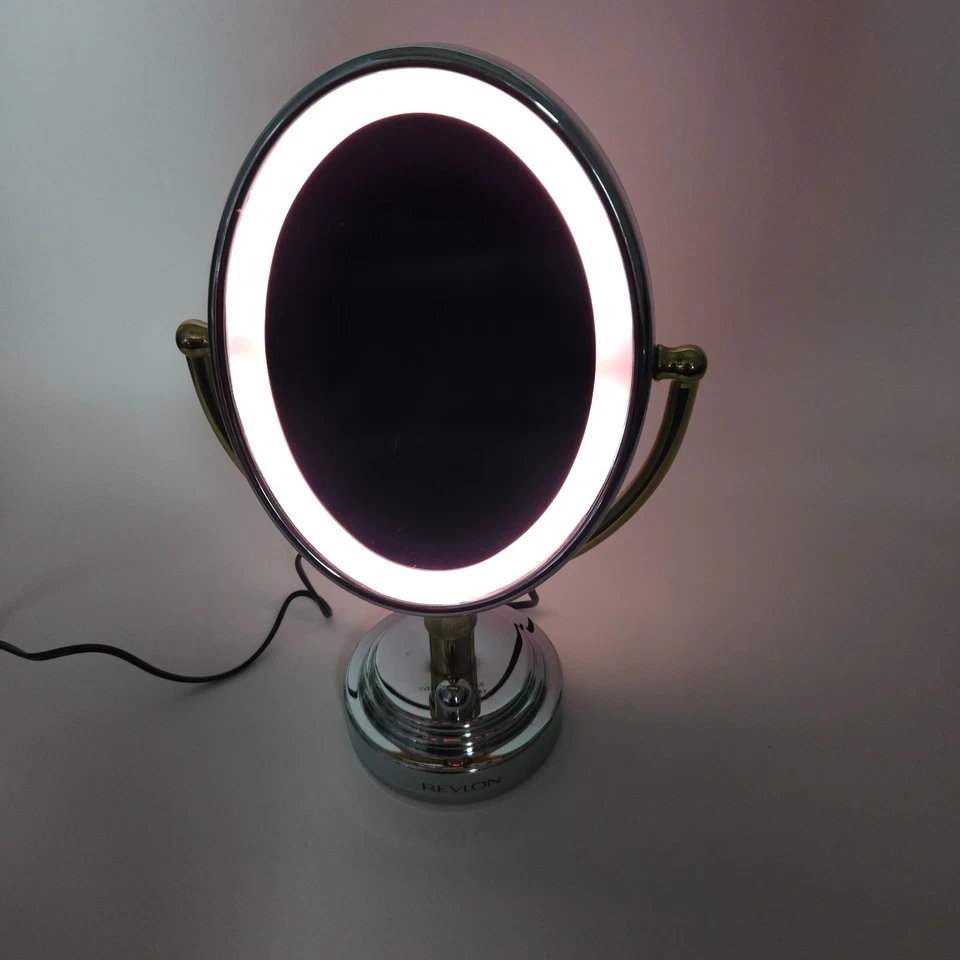 Revlon Magnifying Mirror Illuminated Makeup Mirror M51 Double Side Retro Oval - Image 2 of 4