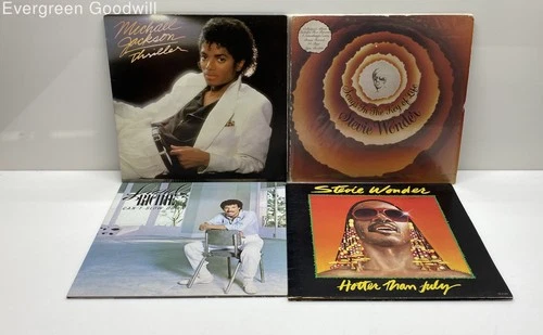 Lot of Vinyl Records - Michael Jackson, Stevie Wonder, and Lionel Richie