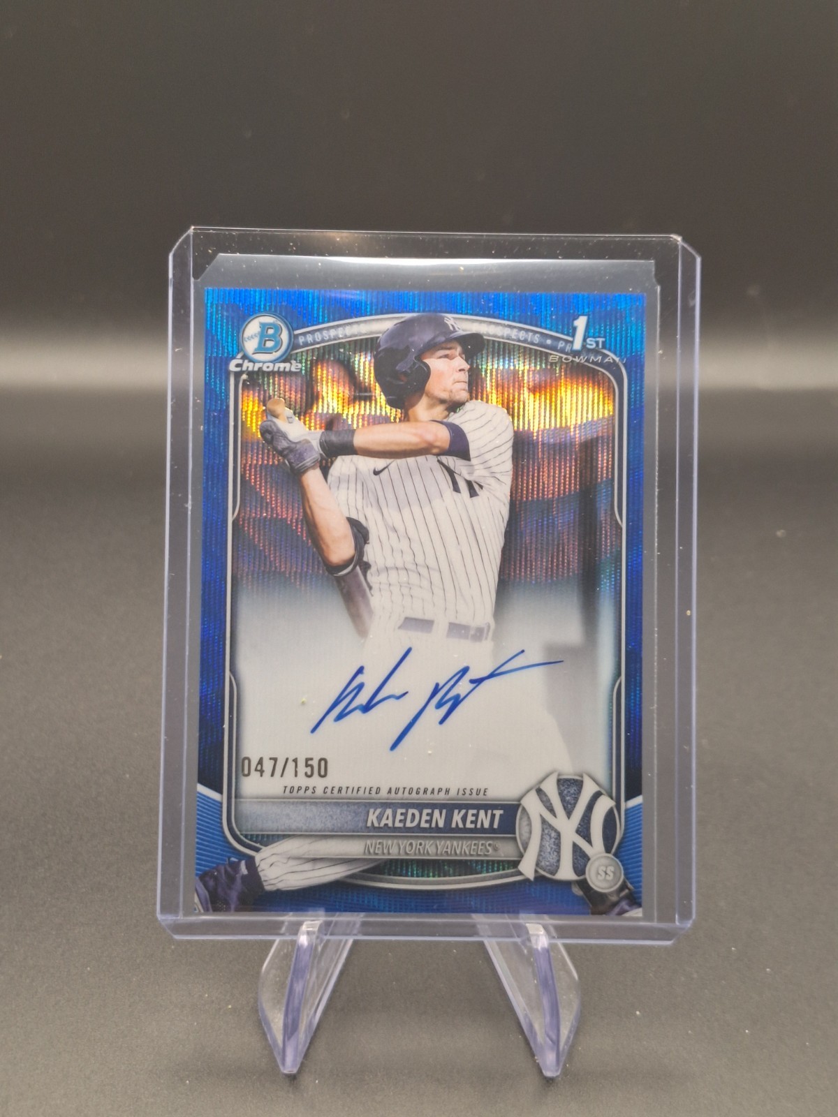 2025 Bowman Draft Kaeden Kent Chrome Prospect Auto Blue Wave #CPA-KKE #/150