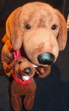 Build A Bear PAIR Plush PARENT STUFFED Dachshund Weiner Dog 15" with Baby PUPPY