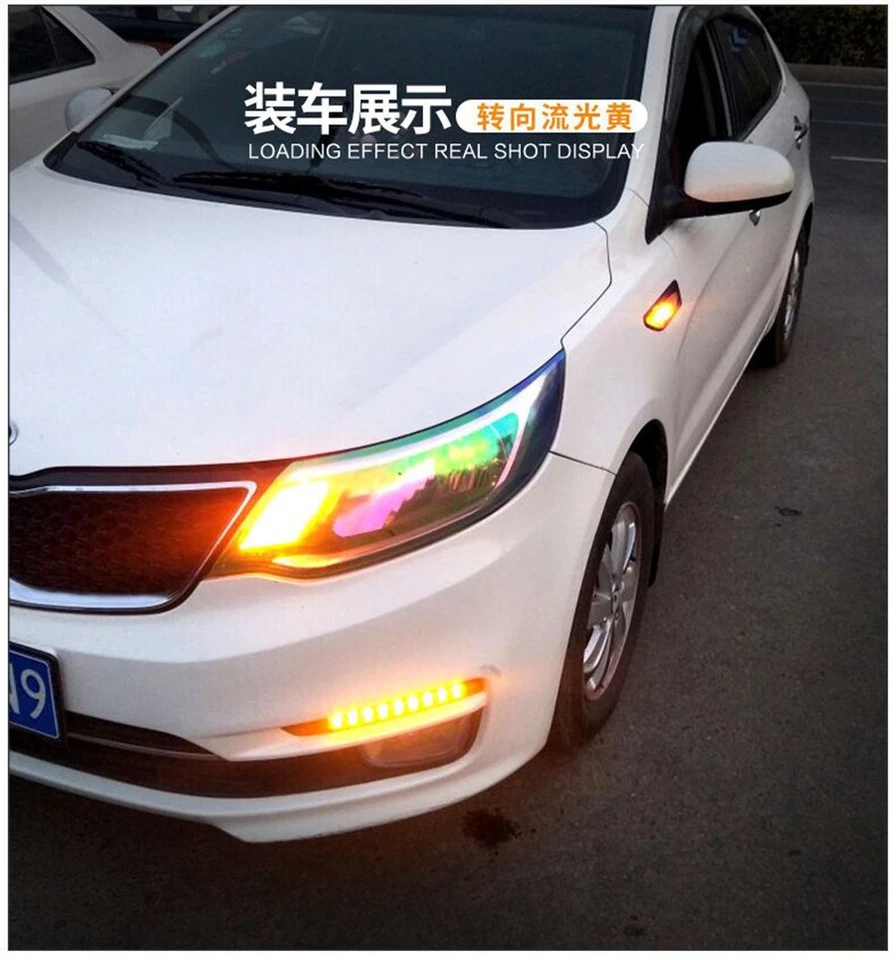 2X12V Flexible Doble Color 108LED Coche Interruptor Retroceso Luces Flecha Intermitente DRL Foto 3 de 4