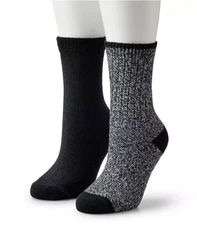 [ BIG SLAE ] Women's Sonoma Goods For Life® 2-pk. Ribbed Marl Crew Socks