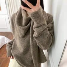Winter New Soft Scarf Knitted Sweater Thicken Wool Pullover Womens Warm Sweater
