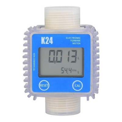 LCD Digital Turbine Durchflussmesser für Chemikalien Wasser Ölzähler Gerät Blau