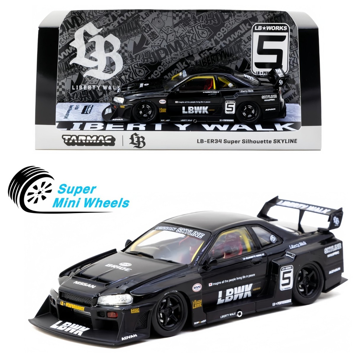 Tarmac Works 1:43 Liberty Walk LB-ER34 Super Silhouette SKYLINE