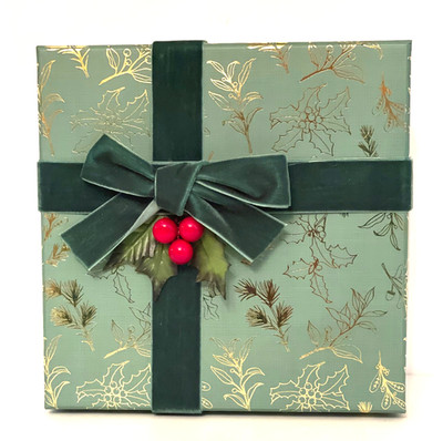 Punch Studio CHRISTMAS ''JOY'' KEEPSAKE GIFT BOX.  7'' BY 7''    GORGEOUS!