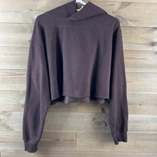 Aritzia TNA Womens Sweatshirt Hoodie Cozy Fleece Cropped Pullover Soft Large