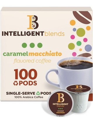 Intelligent Blends Caramel Macchiato Flavored Coffee Pods, 100 ct, Medium Roast