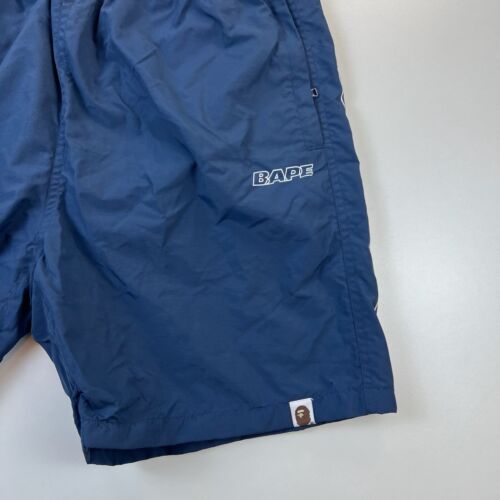 NEW NWT A Bathing Ape Swim Shorts Mens Small Blue Nylon Stretch Lined Pockets - Picture 2 of 8