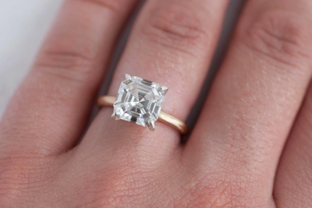 Asscher cut hotsell solitaire