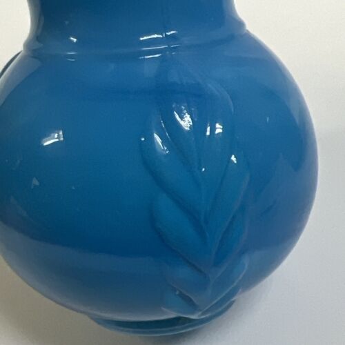 1880er viktorianische Atterbury & Co blau marmorierte Schlacke Glasflasche & Deckel antik LESEN - Bild 2 von 14