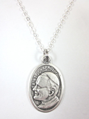 Ladies St John Paul II Medal Pendant Necklace 20" Chain Gif Box ...