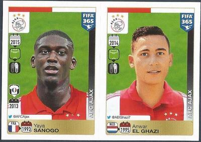 PANINI - 2016 FIFA 365 - #669-670 - AFC AJAX - YAYA SANOGO - ANWAR EL GHAZI