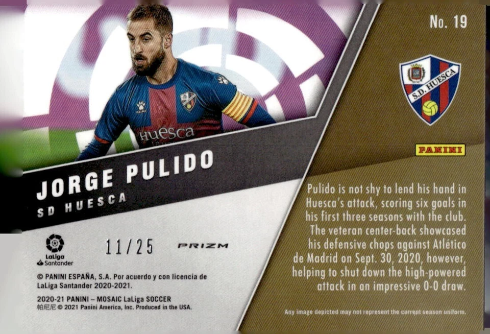 JORGE PULIDO 2020 MOSAIC **ORANGE** PRIZM ROOKIE RC /25 !! SSP 🔥 SPAIN / HUESCA - Image 2 of 2