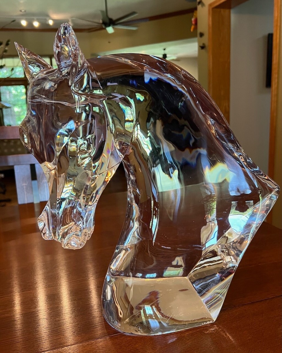 LALIQUE 馬のガラス彫刻 France Lalique Crystal Mistral Horses. | eBay