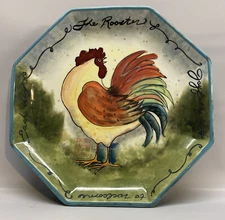 Certified International Susan Winget  Pasta Bowl Plate Rooster Chicken Farmhouse