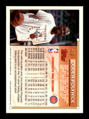 1993 Basketball Topps Olden Polynice Detroit Pistons #48 | eBay