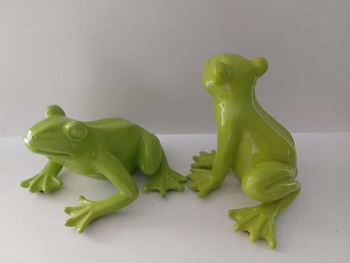 Frosch Frösche Fisch Paket Deko Figur 6Teile 5 stück grün + 1 Fisch in gelb - Bild 9 von 13