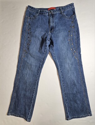 Cosmopolitan Jeanswear Bootcut Women's Blue Embellished Rhinestone Size 16