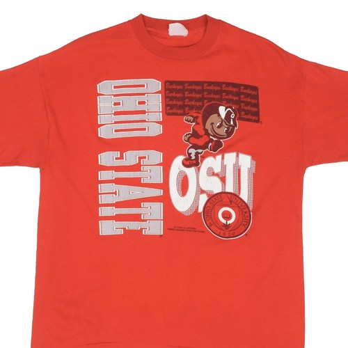 Vintage Savage Vinyl Graphic Logo Cotton T Shirt w Side Zipper Red