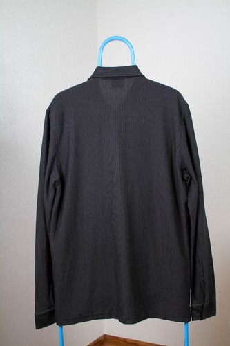 Lacoste Shirt Mens Black / Gray Stripes Long Sleeve Size L Large Perfect Cond - Picture 3 of 10