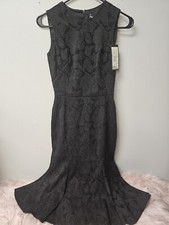 Brand New Dolce & Gabbana Black Bodycon Midi Dress Size 36 Perfect Black Dress