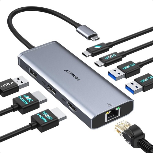 Docking Station for MacBook Pro Air, USB C Hub Dual HDMI Monitor