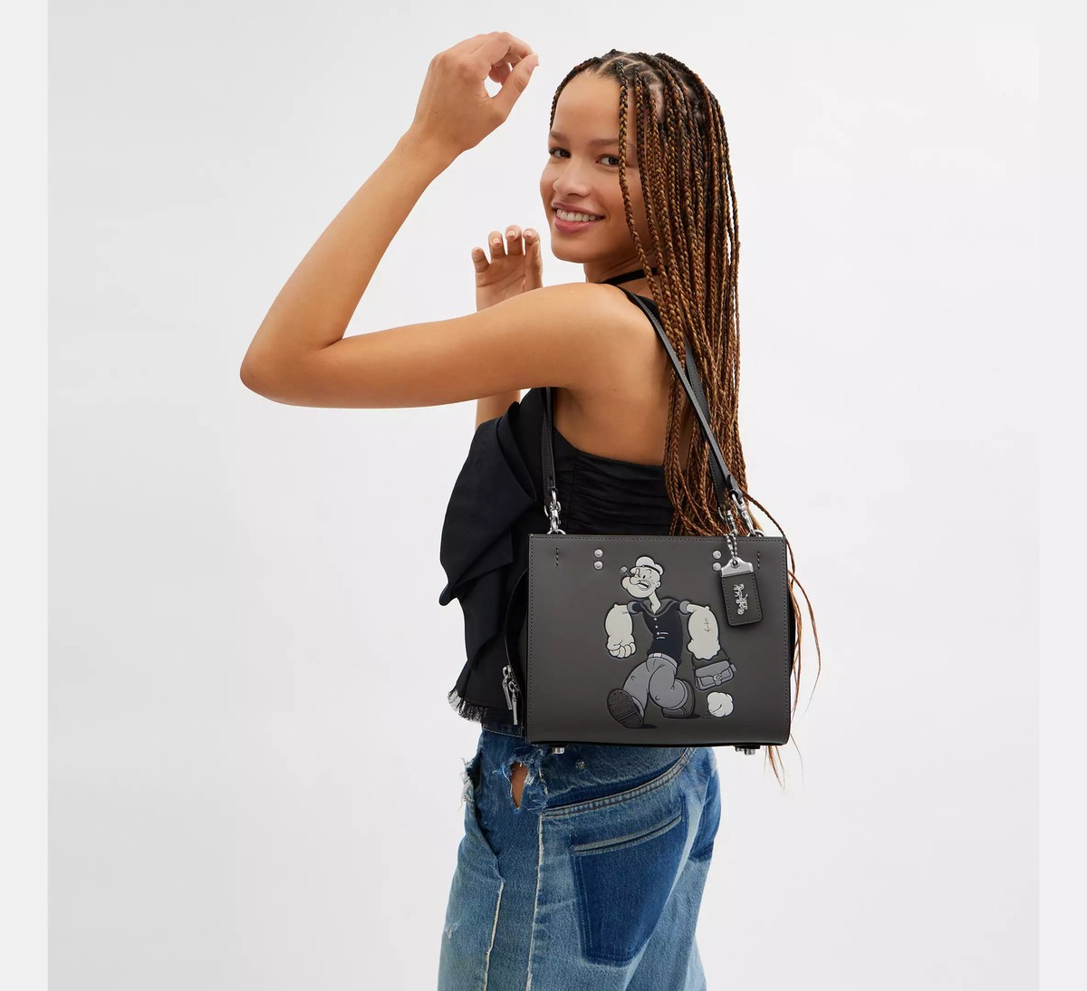 COACH x POPEYE Rogue Bag 25 Gray Multi Glovetanned Leather COACH x POPEYE Rogue Bag 25 Gray Multi Glovetanned Leather