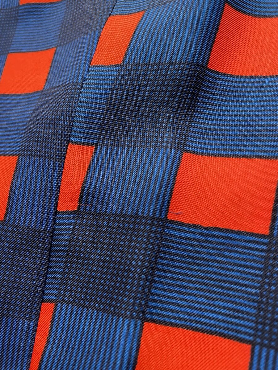 Prada Vintage Archive Spring 2008 Fairy Blue Red Wavy Plaid Prada Vintage Archive Spring 2008 Fairy Blue Red Wavy Plaid