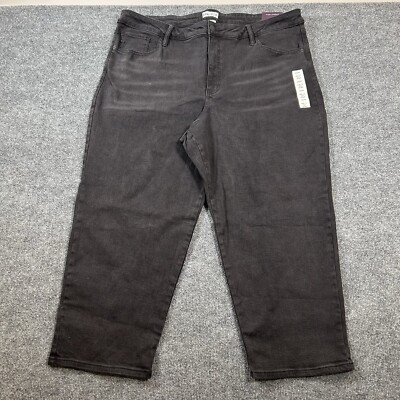Ava & Viv Women s Jeans 26W Black High Rise Slim Straight Leg No Gap Waist NWT