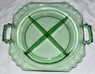 FOSTORIA Green MAYFAIR 4-Part Handled RELISH Dish - VINTAGE Depression Glass