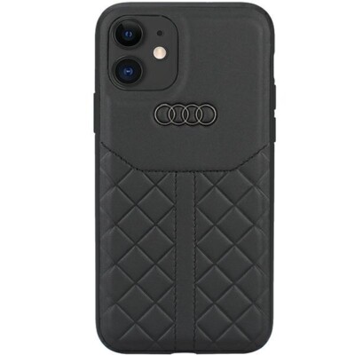 Audi iPhone 12, 12 Pro Hülle Case Cover Q8 Serie Genuine Leather ECHTLEDER black