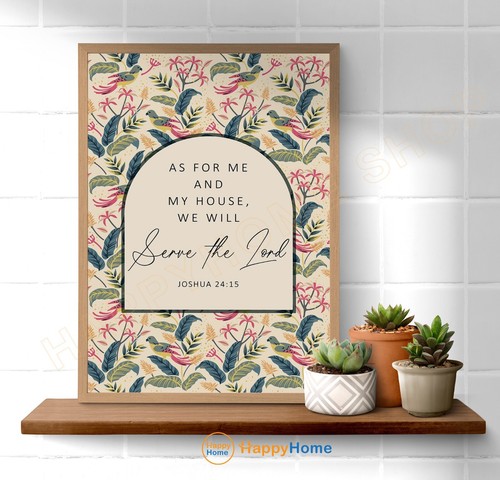 Joshua 24:15 Bible Verse Wall Art Me and My House Scripture Sign Prints -PB89 - Bild 7 von 17