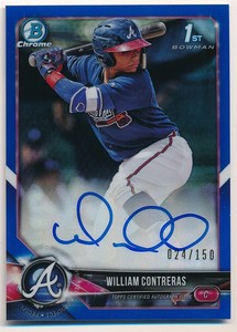 WILLIAM-CONTRERAS-2018-BOWMAN-CHROME-RC-BLUE-REFRACTOR-AUTOGRAPH-SP-AUTO-150