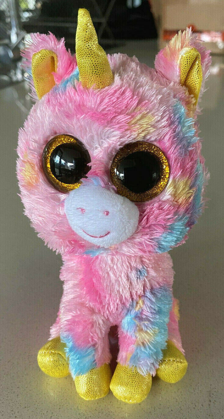 TY Beanie Boos FANTASIA The Pink Unicorn Retired 2017 Glitter Eyes ty-beanie-boos-fantasia-the-pink-unicorn-retired-2017-glitter-eyes