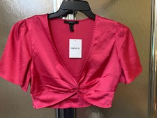 Women's Forever 21 Shocking Pink Crop Top Sz. M