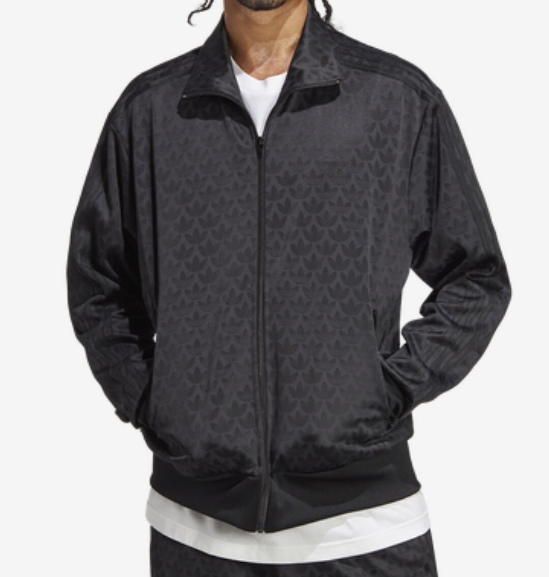Adidas Monogram Full-zip MONO Track Top Black HZ4155 Men's Adidas Monogram Full-zip MONO Track Top Black HZ4155 Men's