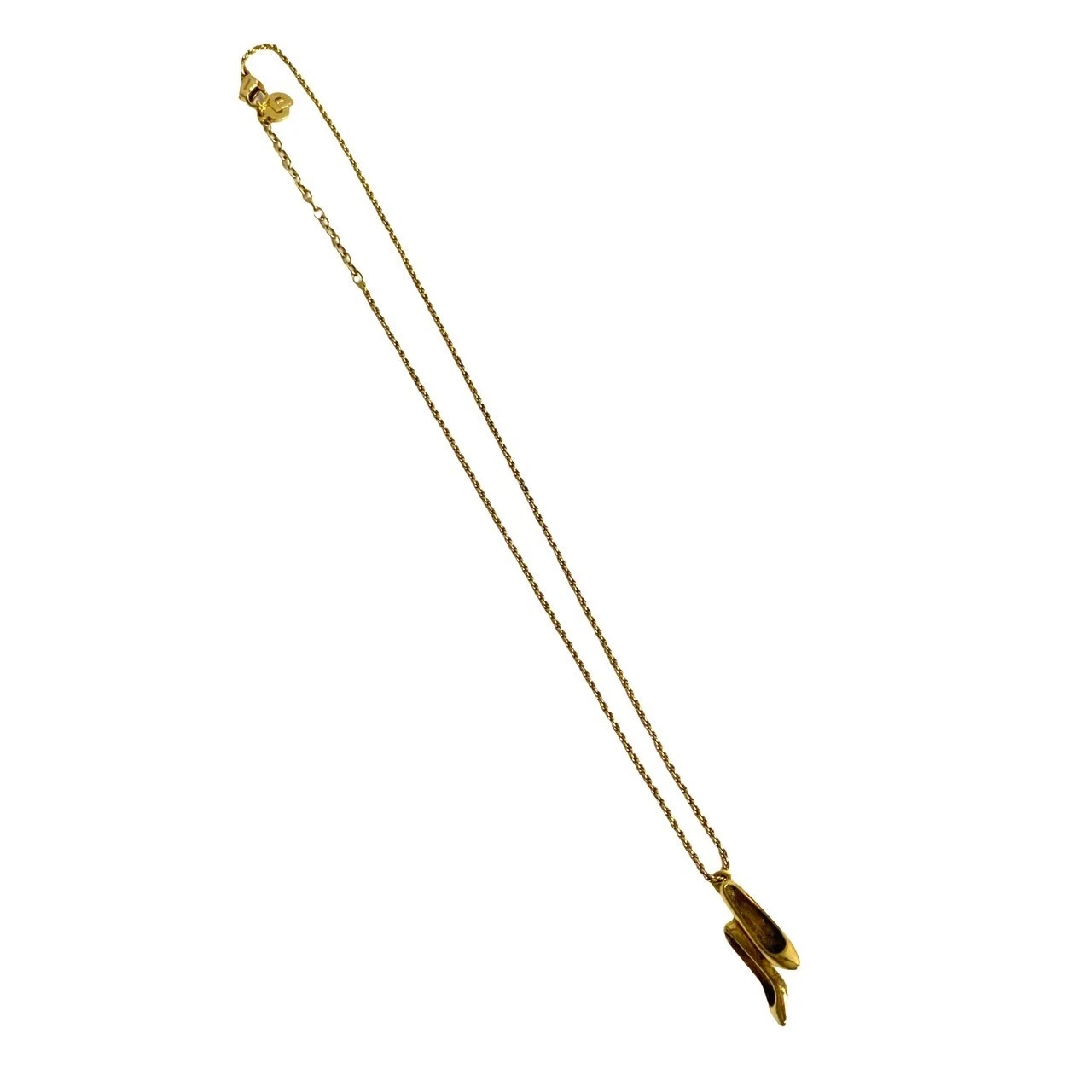 Collana Dior catena oro motivo tacco alto 42 cm 2 8 x 1 1 cm CD autentico