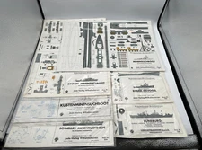 Lot Of 6 Vintage Wilhelmshaven German Navy Ship / Boat 1/250 Paper Model Kits